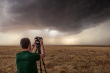 Storm chaser photographing supercell - Muleshoe, Texas