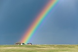 Rainbow over homestead - Burns, Wyoming