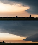 Stable air stratum feeding into shelf cloud - Goodland, Kansas