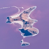 Aerial view of Gunnison Island - Great Salt Lake, Utah