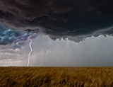 Lightning and wheat field - Elmer, Oklahoma