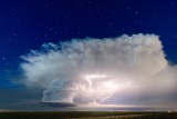 Lightning-illuminated supercell - Lubbock, Texas
