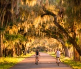 Couple on bicycles - Myakka River State Park, Florida