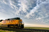 Mammatus and train - Fairfield, Nebraska