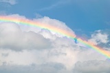 Rainbow over cumulus clouds - Oak Hill, Tennessee