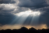 Crepuscular rays - Tucson Mountains, Arizona