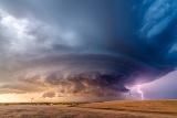 Mesocyclone and lightning - Oberlin, Kansas