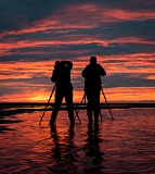 Photographing the sunrise - Lake Clark National Park, Alaska
