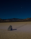 Sailing stone by moonlight - The Racetrack, Death Valley National Park, California