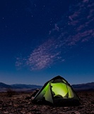 The constellation Orion over a tent - Death Valley National Park, California