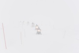 Snowmobiles emerging from heavy snow - Hayden Valley, Yellowstone National Park, Wyoming