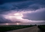 Lightning and tail cloud - Amherst, Texas