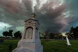 Cemetery and stormy sky - Milford, Nebraska