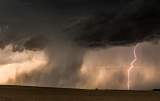 Microburst and lightning bolt - Chappell, Nebraska