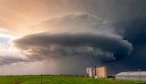 Mesocyclone over grain bins - Tulia, Texas