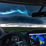 Hail storm from inside of storm chase car - Scottsbluff, Nebraska