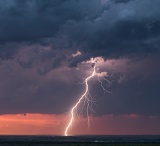 Lightning striking Platte River valley - Sterling, Colorado
