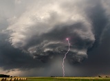 Mesocyclone and lightning bolt - Texola, Oklahoma