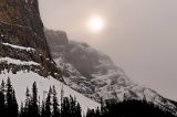Pale sun and cliffs - Banff National Park, Canada