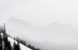 Rocky Mountain vista in snowstorm - Banff National Park, Canada