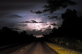 Lightning and park road - Everglades National Park, Florida
