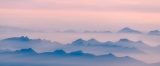 Rocky Mountain ridgelines at dawn - Idaho-Montana border