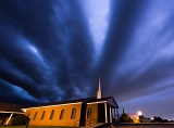 Lightning over Woodrow Baptist Church - Woodrow, Texas