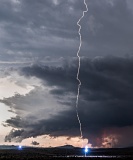 Bead lightning striking power line - Alpine, Texas