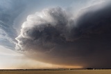 Surging shelf cloud - Seymour, Texas