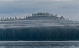 Stratified fog layers - Frederick Sound, Alaska