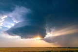 Mesocyclone and crepuscular rays - McCook, Nebraska