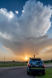 Storm chaser watching dying storm - Mullen, Nebraska