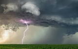 Lightning striking corn field - Copeland, Kansas